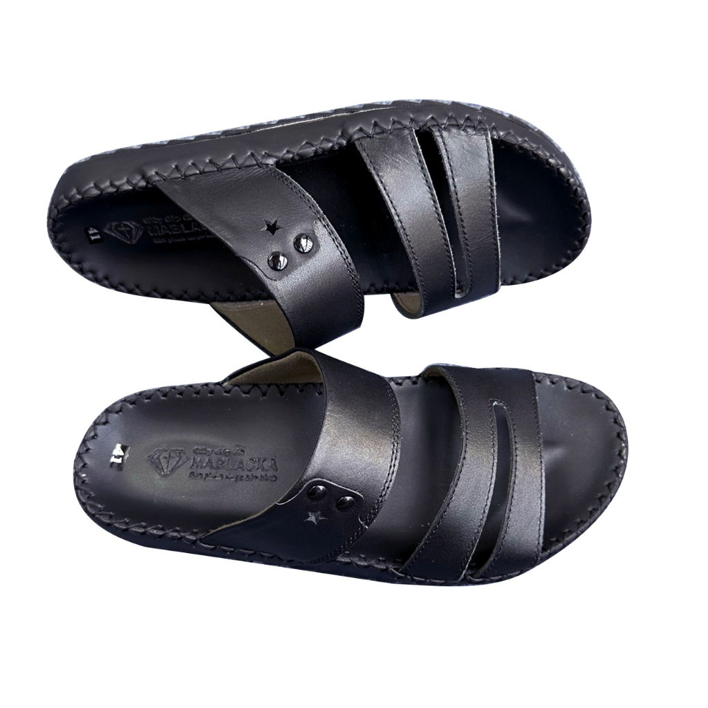 Dép nam quai ngang da bò cao cấp D75 mẫu trung niên thời trang đẳng cấp