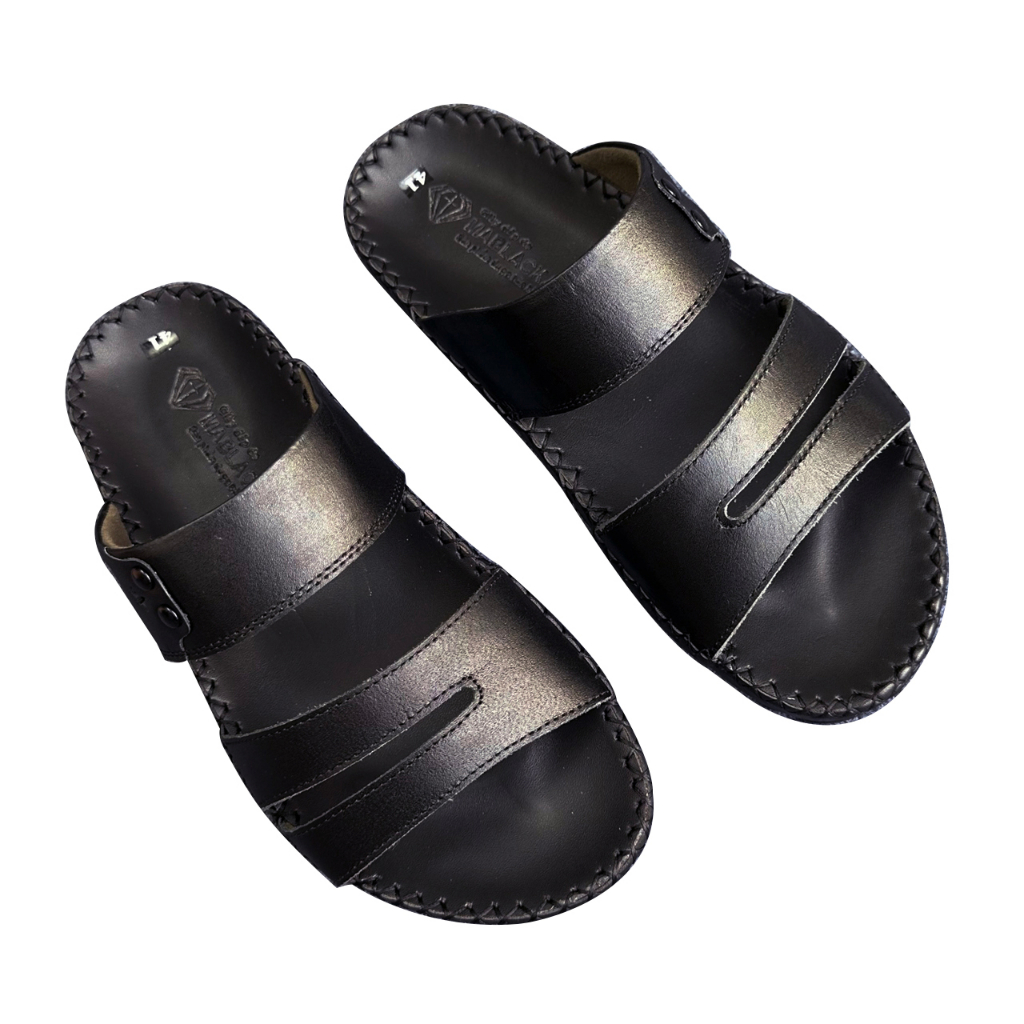 Dép nam quai ngang da bò cao cấp D75 mẫu trung niên thời trang đẳng cấp