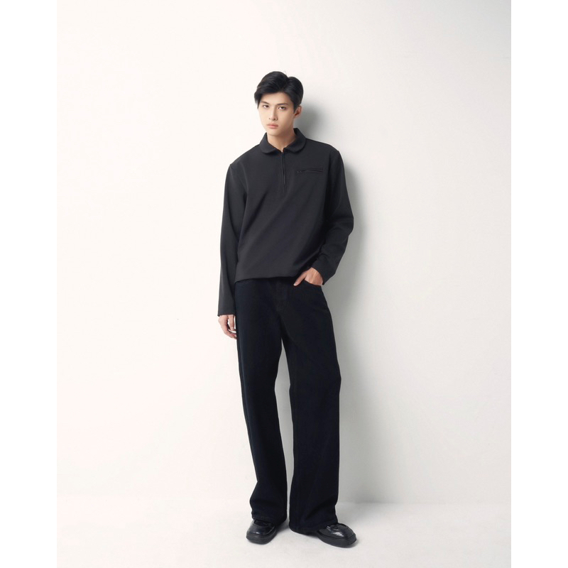 Áo thun tay dài Soap Long-Sleeved Polo Shirt màu đen