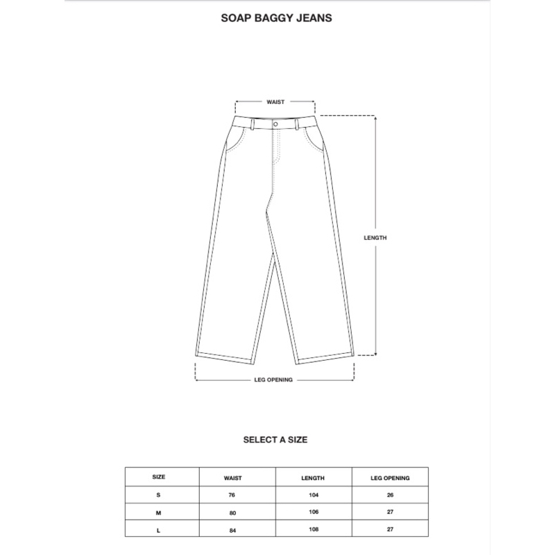 Quần Soap Baggy Jeans hai màu Đen/Indigo Washed