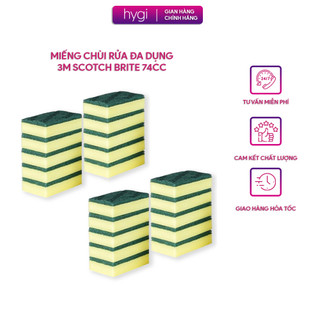 Miếng chùi rửa 2 mặt vàng xanh 3M Scotch Brite Professional 74CC