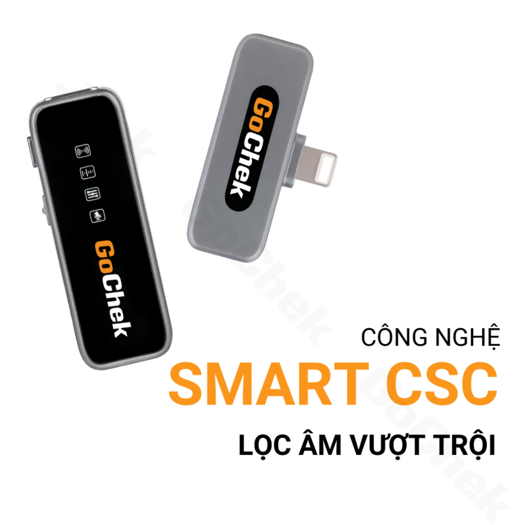 Micro thu âm Gocheck ULTRA  kèm hộp sạc - Lọc tạp âm khi Livestream/ Quay video/ Ghi âm - Bảo hành 12 tháng