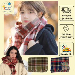 Khăn dạ quàng cổ kẻ karo phong cách Hàn Quốc hàng đẹp ( Có ảnh thật)