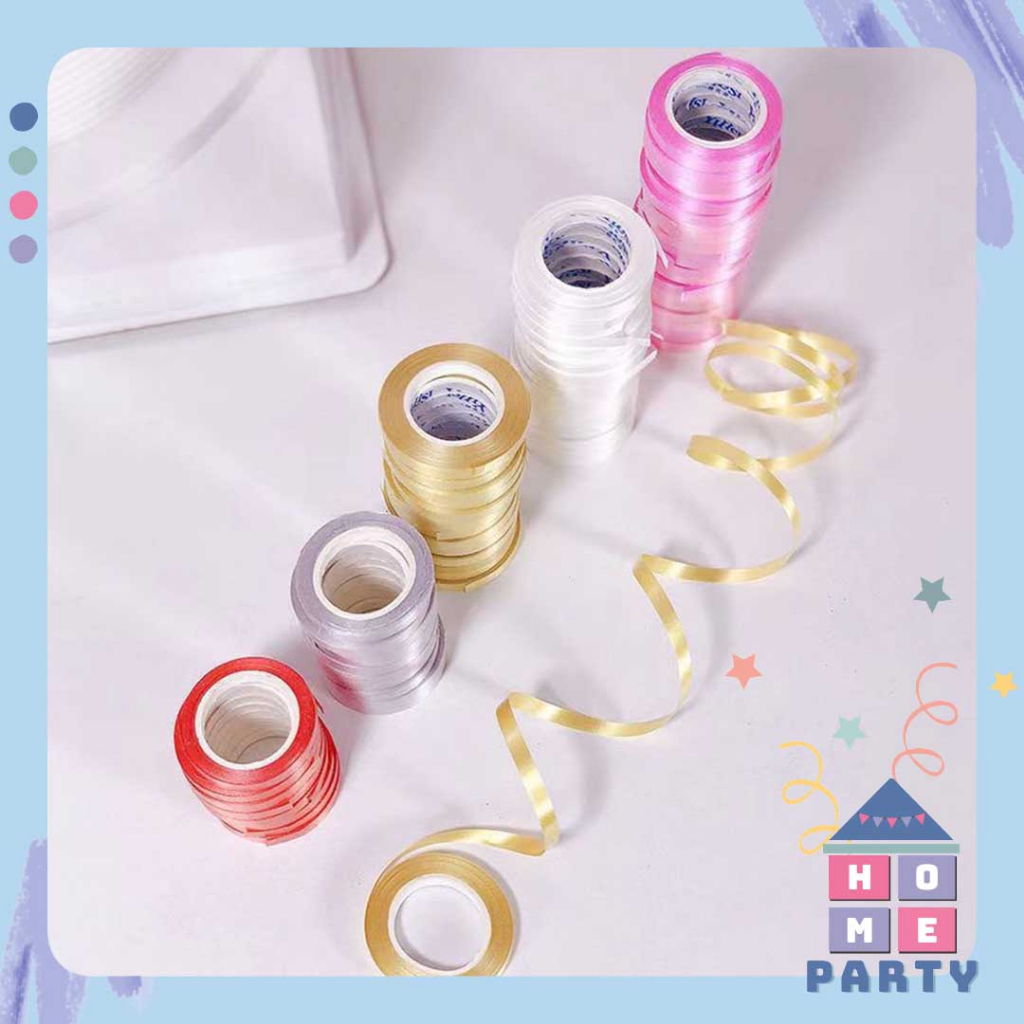 Dây ruy băng buộc bóng bản 5mm, ruy băng treo chữ trang trí sinh nhật, phụ kiện sinh nhật