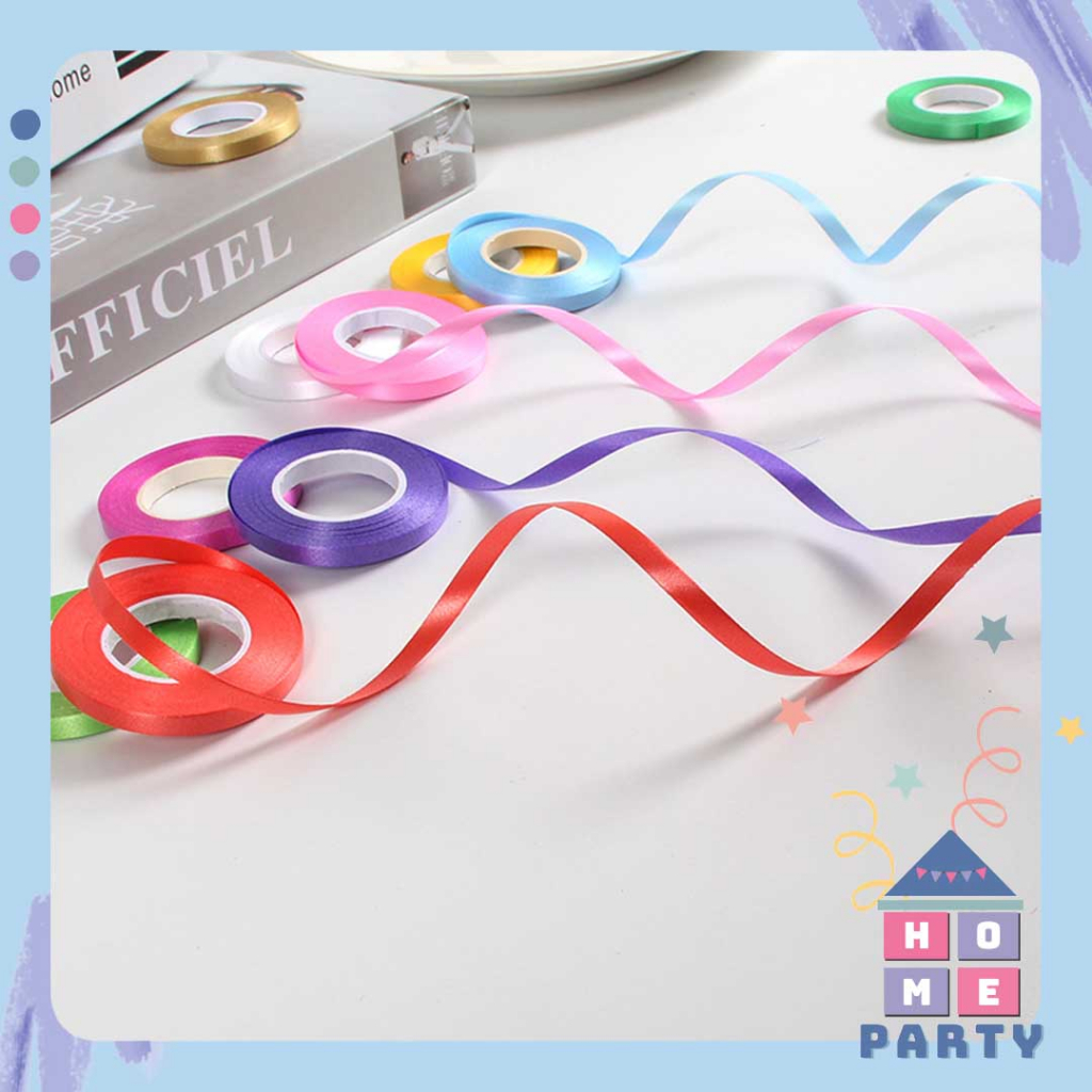 Dây ruy băng buộc bóng bản 5mm, ruy băng treo chữ trang trí sinh nhật, phụ kiện sinh nhật