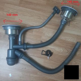 BỘ XI PHÔNG CHẬU RỬA BÁT 2 HỐ 140mm,1 HỐ 140 mm- 1 HỐ 110mm BẦU INOX HÀNG ĐẸP- XI PHÔNG ĐÔI CHỐNG MÙI HÔI