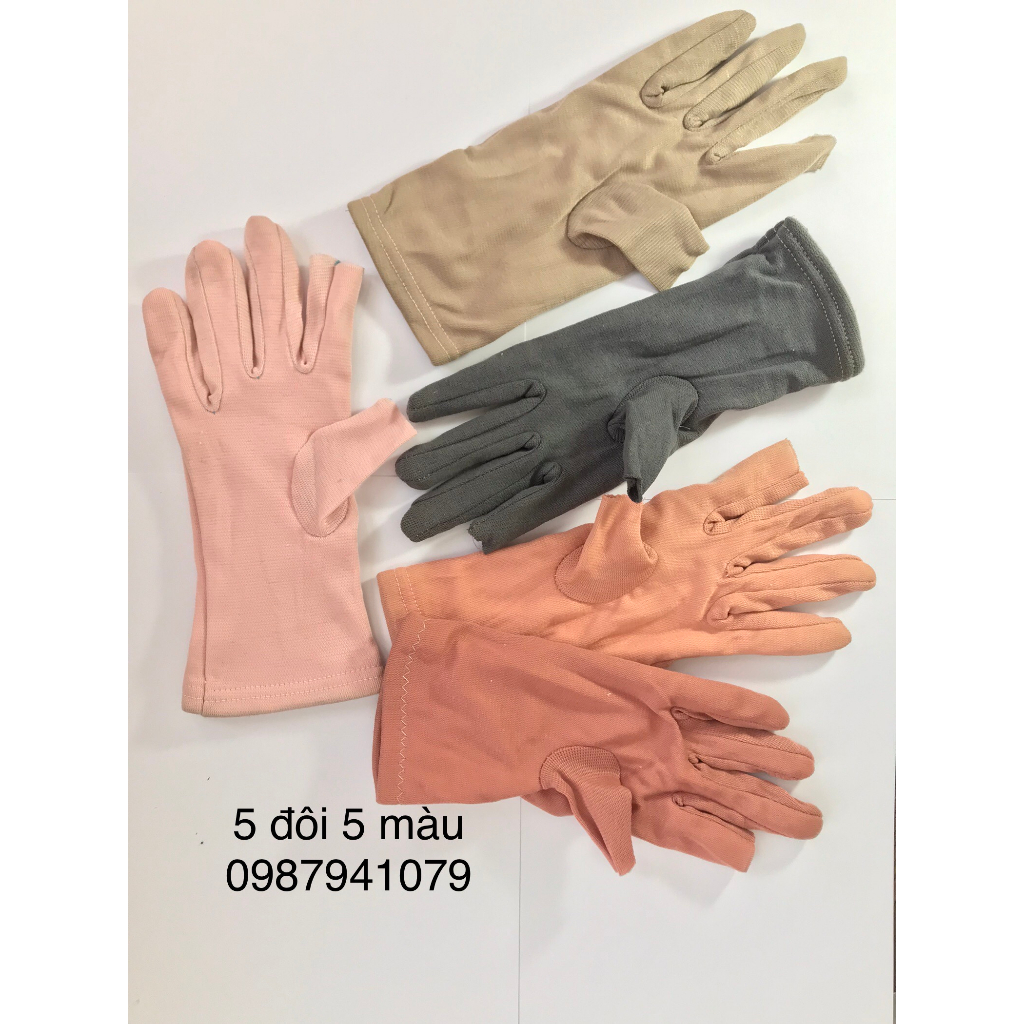 Găng tay chống nắng, bao tay chống nắng vải thun 2 lớp nhiều màu dài 25cm