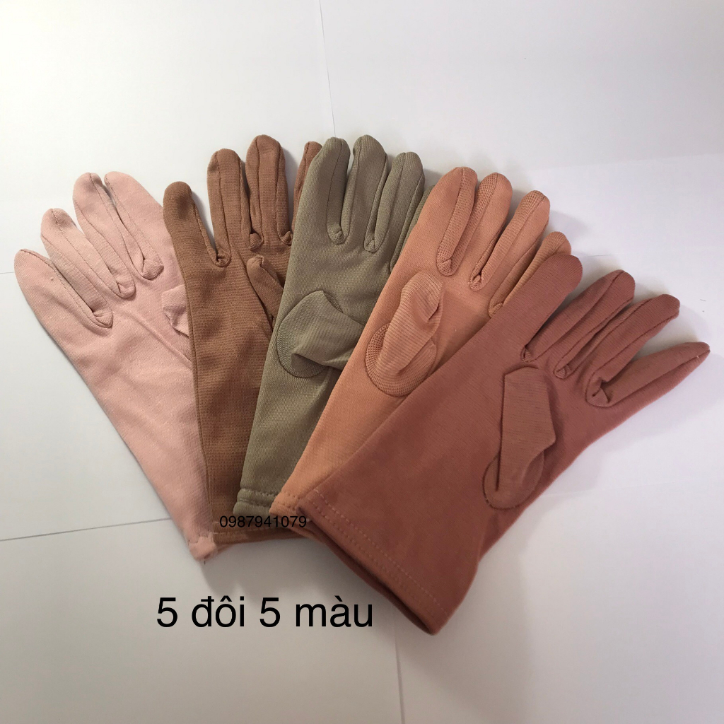 Găng tay chống nắng, bao tay chống nắng vải thun 2 lớp nhiều màu dài 25cm
