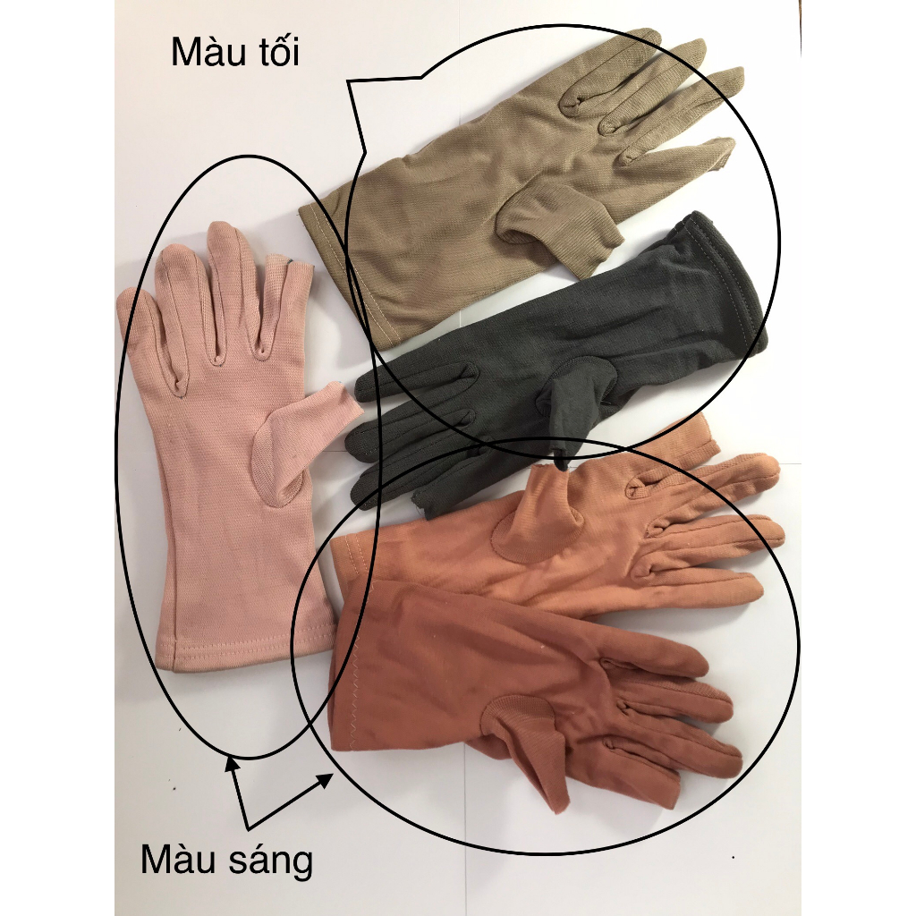 Găng tay chống nắng, bao tay chống nắng vải thun 2 lớp nhiều màu dài 25cm