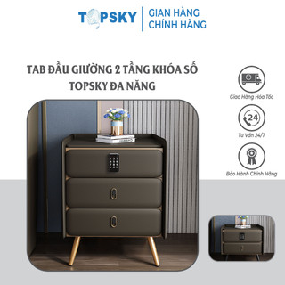 Kệ tủ đầu giường 2 tầng Topsky có khóa số đèn cảm biến thông minh có ổ USB