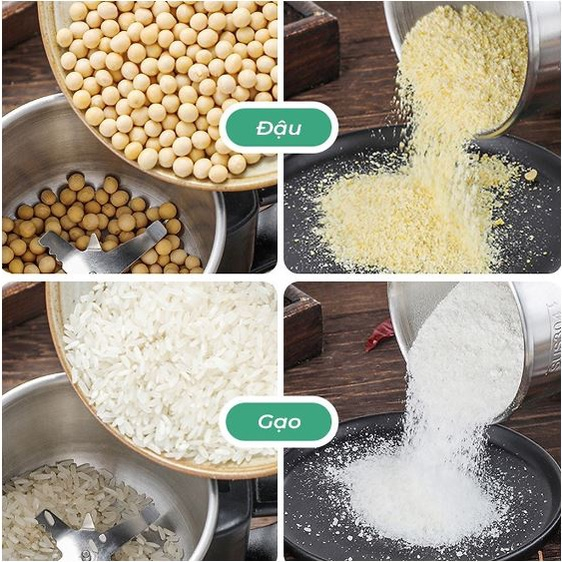 Máy xay hạt khô ngũ cốc 6 lưỡi dao thép không gỉ công suất 300W xay hạt siêu mịn