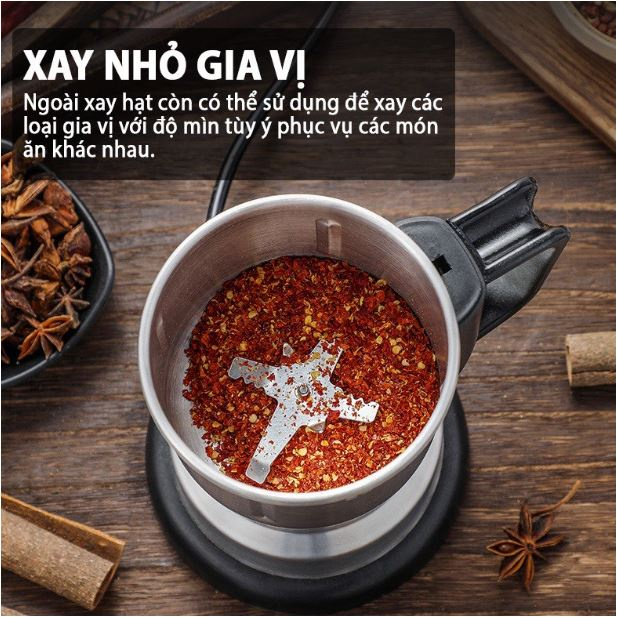 Máy xay hạt khô ngũ cốc 6 lưỡi dao thép không gỉ công suất 300W xay hạt siêu mịn