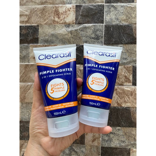 [Bill Úc] Sữa rửa mặt Clearasil Pimple Fighter 5 in 1 Exfoliating Face Scrub 150ml.hết nhờn sạch mụn