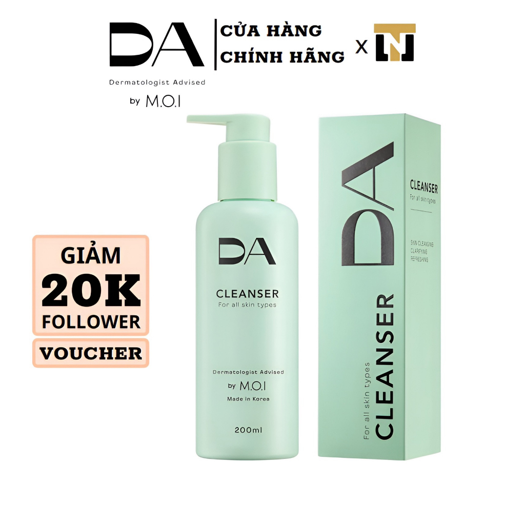 Sữa rửa mặt DA by MOI dạng gel MOI Cosmetics 200ml