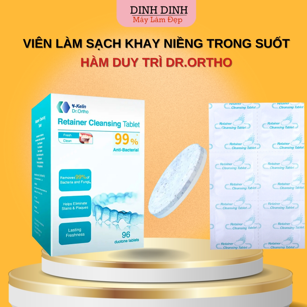 Viên Sủi Vệ Sinh Khay Niềng Răng, Làm Sạch Hàm Duy Trì, Hàm Trong Suốt, Invisalign  Dr.Ortho (Tách Lẻ Theo Vỉ)