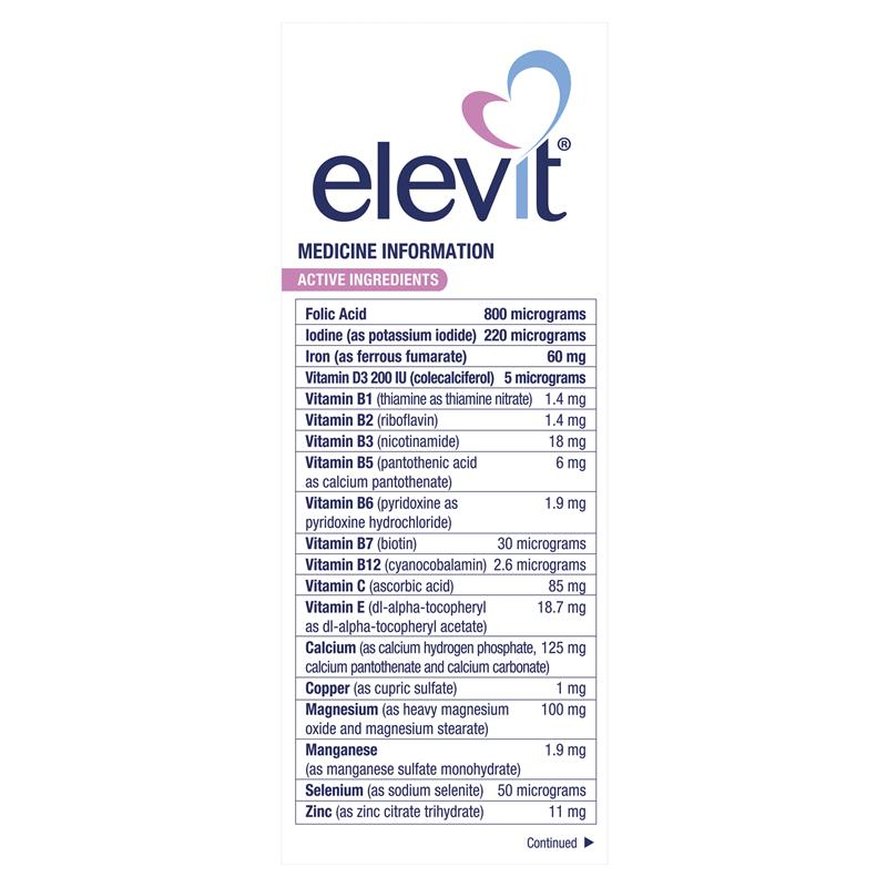 Viên uống bổ sung Vitamin tổng hợp cho mẹ mang thai Elevit Pregnancy Multivitamin 100 viên Extate Official Mall