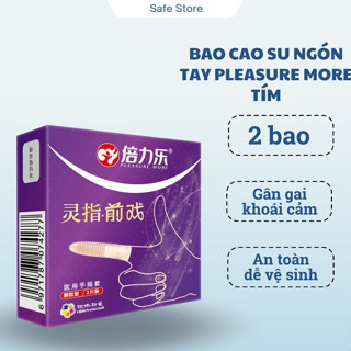  Bao cao su ngón tay Pleasure More Tím bcs ngón tay có gai bao cao su siêu mỏng hộp 2 cái 