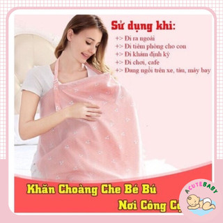 Khăn choàng cho bé bú đa năng cao cấp kích thước 65x95cm đưa bé đi chơi, đi tiêm - VUBABY