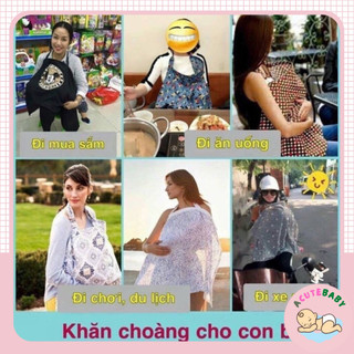 Khăn choàng cho bé bú đa năng cao cấp kích thước 65x95cm