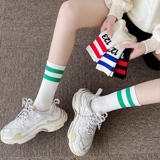 Tất vớ cổ cao số 123 dày dặn 2 sọc ngang UNISEX nam nữ phong cách thể thao, đường phố, năng động trẻ trung năng động