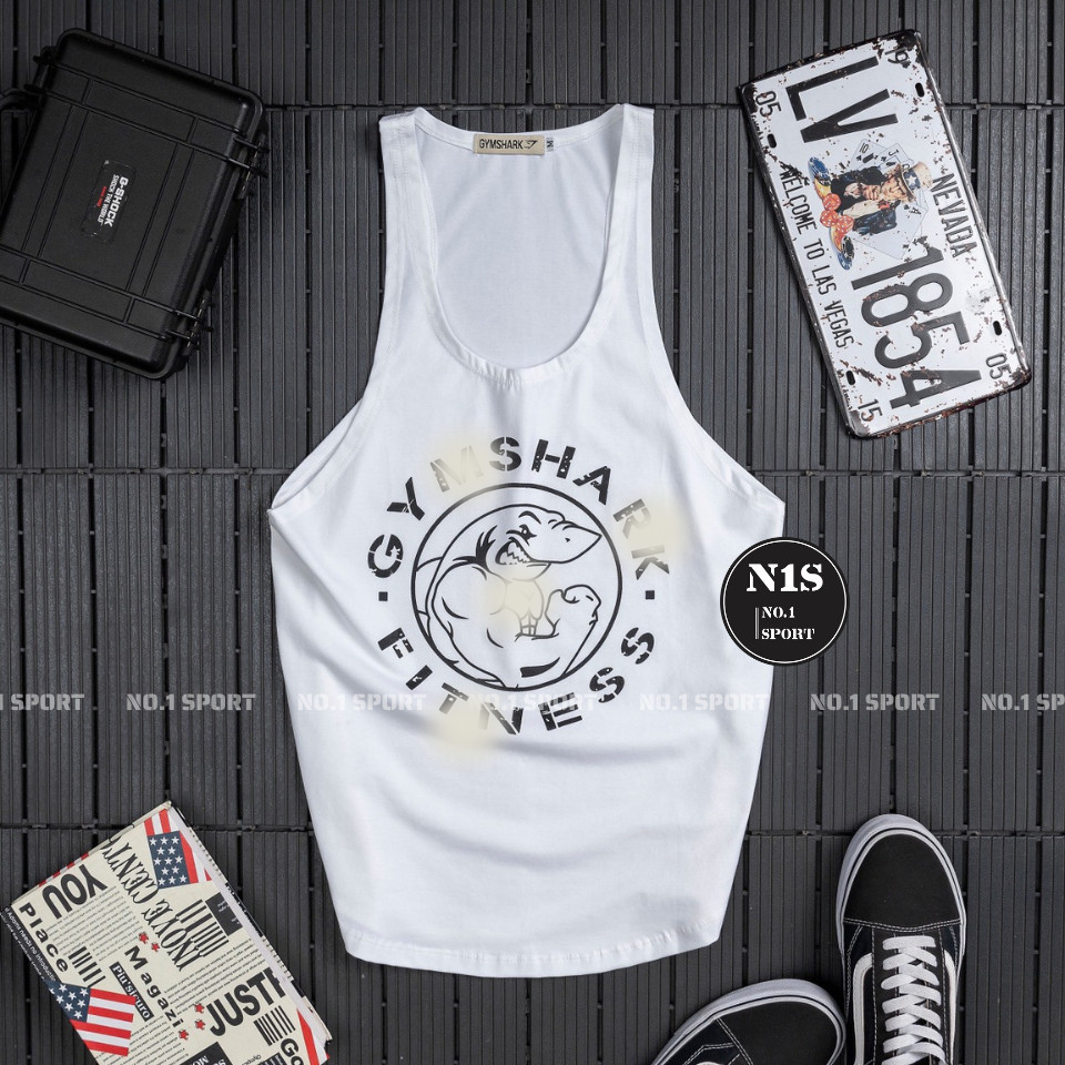 Tanktop Tập Gym Dây, Chất Thun Cotton 100%, Co Giãn Tốt