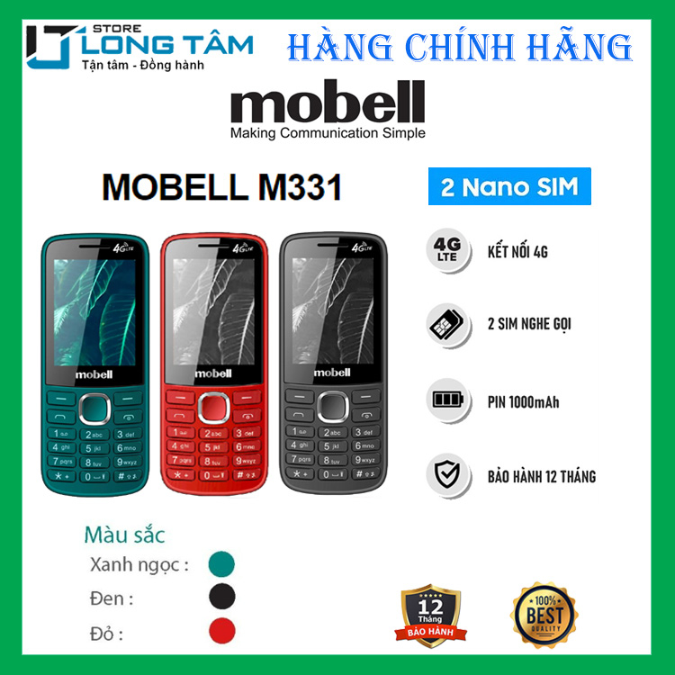 Điện thoại di động Mobell M331 4G - Hàng chính hãng
