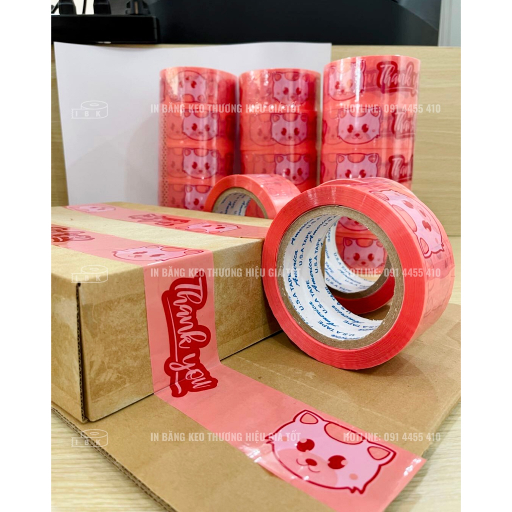 Băng keo THANK YOU hoạ tiết mèo độc đáo