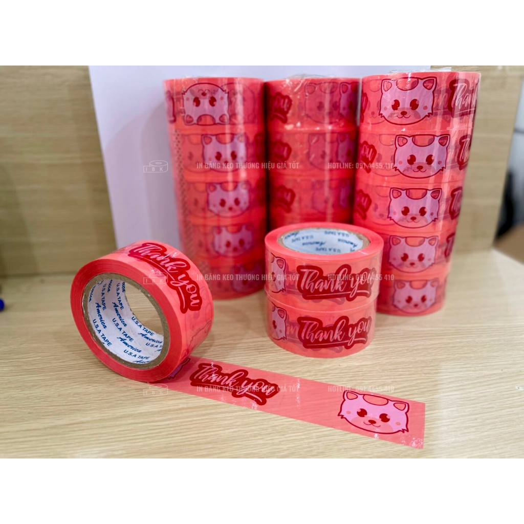 Băng keo THANK YOU hoạ tiết mèo độc đáo