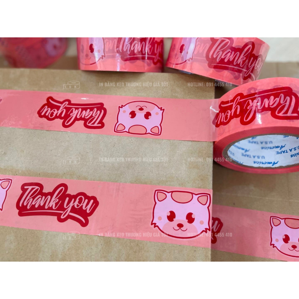 Băng keo THANK YOU hoạ tiết mèo độc đáo