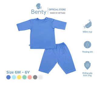 Bộ áo lửng quần lửng BENTY cho bé gái, bé trai cotton mềm mịn cao cấp, quần áo trẻ em dễ thương