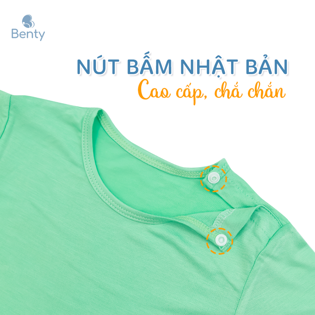 Bộ áo lửng quần lửng BENTY cho bé gái, bé trai cotton mềm mịn cao cấp, quần áo trẻ em dễ thương