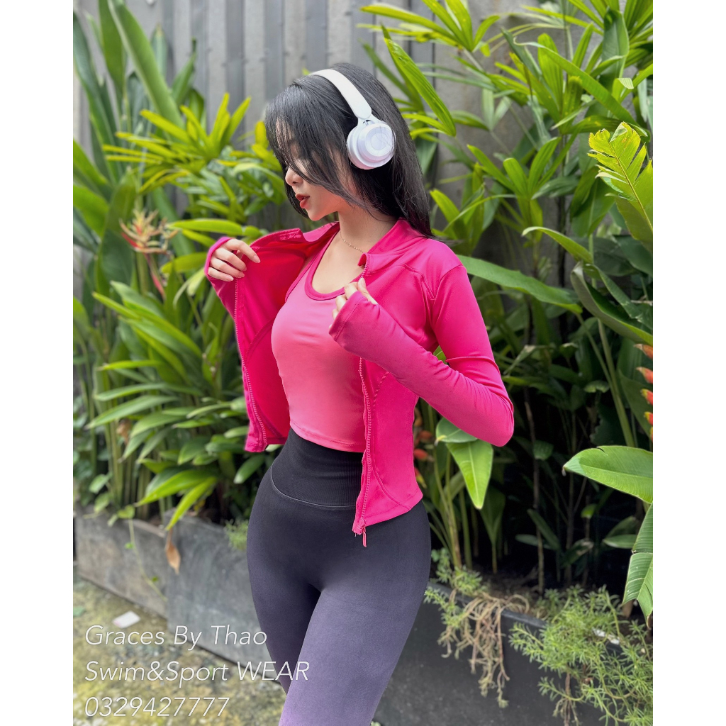 Áo khoác tập gym nữ ôm body dài tay co dãn, thoáng khí và chống thấm mồ hôi - girlsold