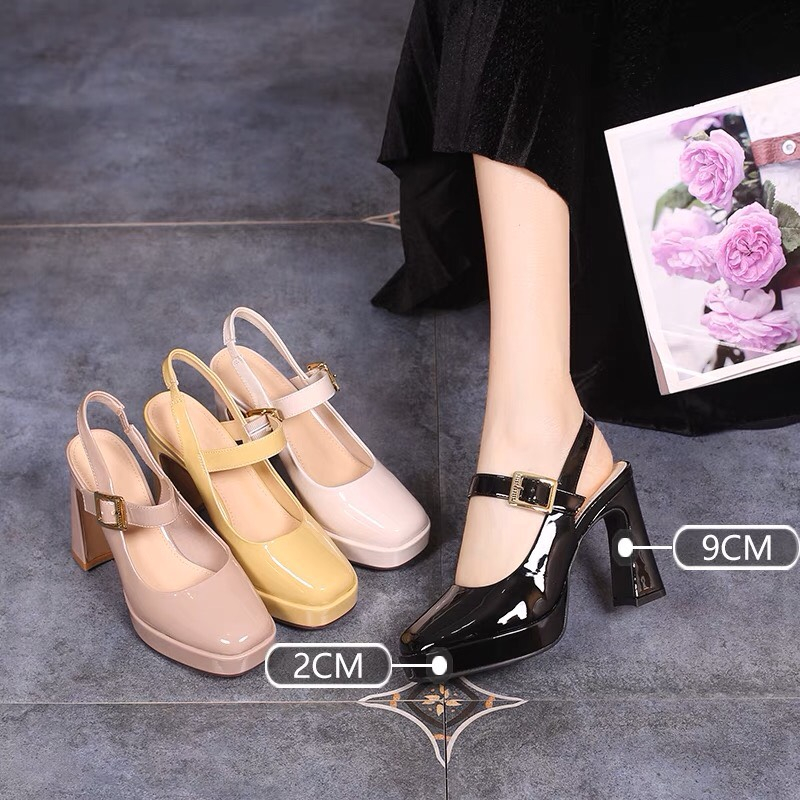 Giay cao gót cao 9P, giày đi tiệc, đi chơi mũi vuông, thời trang ,CHUẨN SZ, LẤY ĐÚNG SZ GIÚP SHOP.