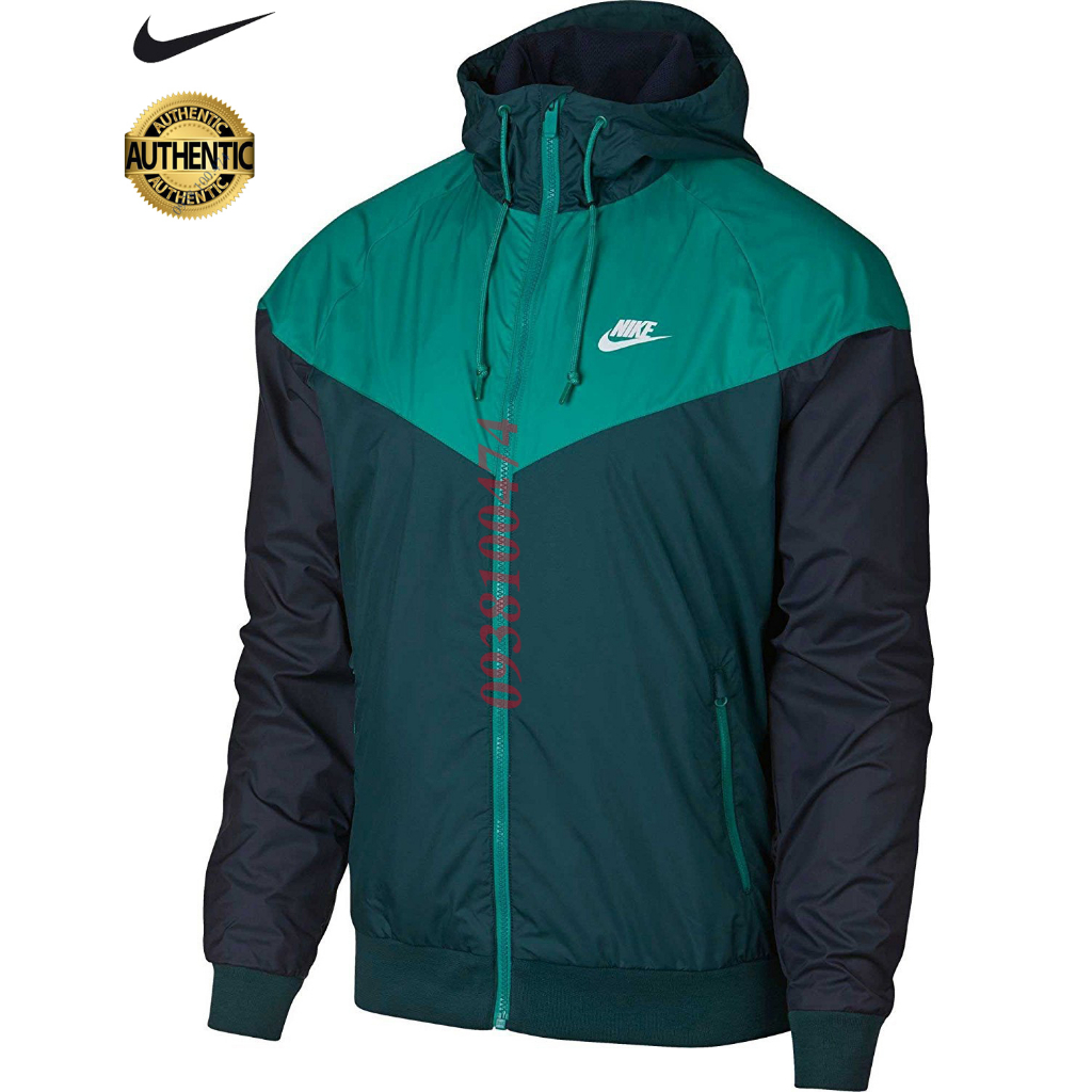 Áo khoác dù Nike chính hãng 2 lớp vải xịn bên trong lót lưới cách nhiệt có mũ trùm đầu