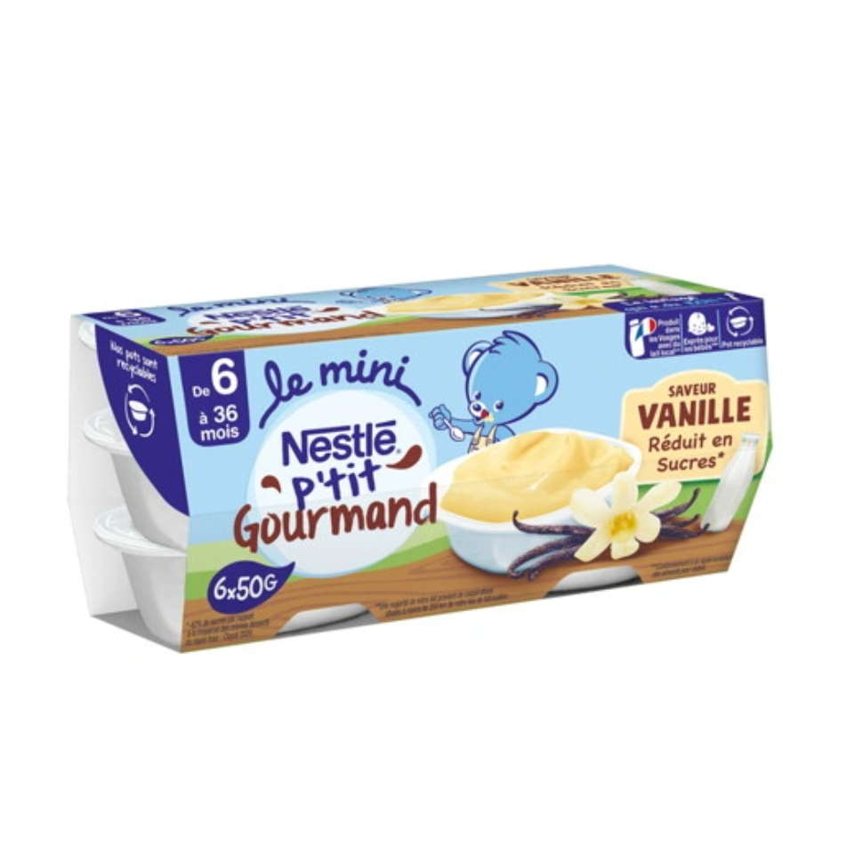 [MẪU MỚI] Váng sữa Nestle mini P'tit Gourmand cho bé từ 6 tháng - 36 tháng (6 x 50g)