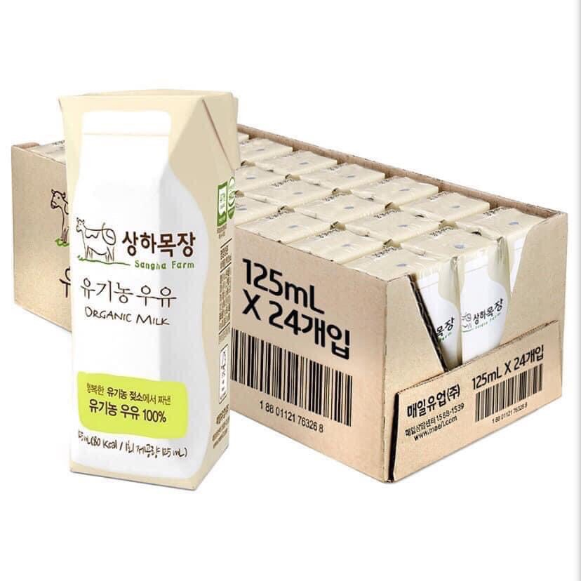 [HÀNG AIR-ĐỦ BILL] Sữa tươi Maeil Sangha Farm Organic hữu cơ cho bé từ 1 tuổi giàu canxi,omega-3 (125ml x 4)