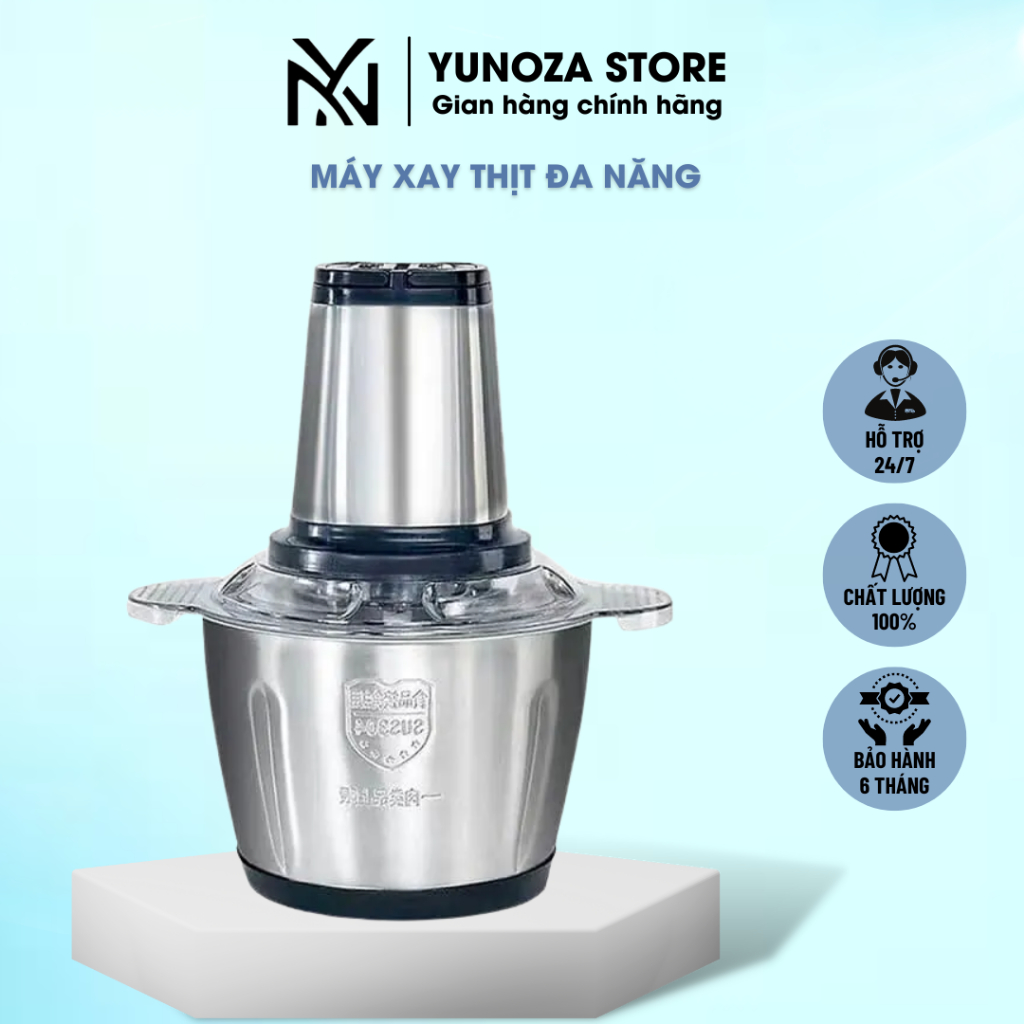 Máy Xay Thịt YUNOZA Đa Năng Inox 4 Lưỡi Siêu Bền 2023