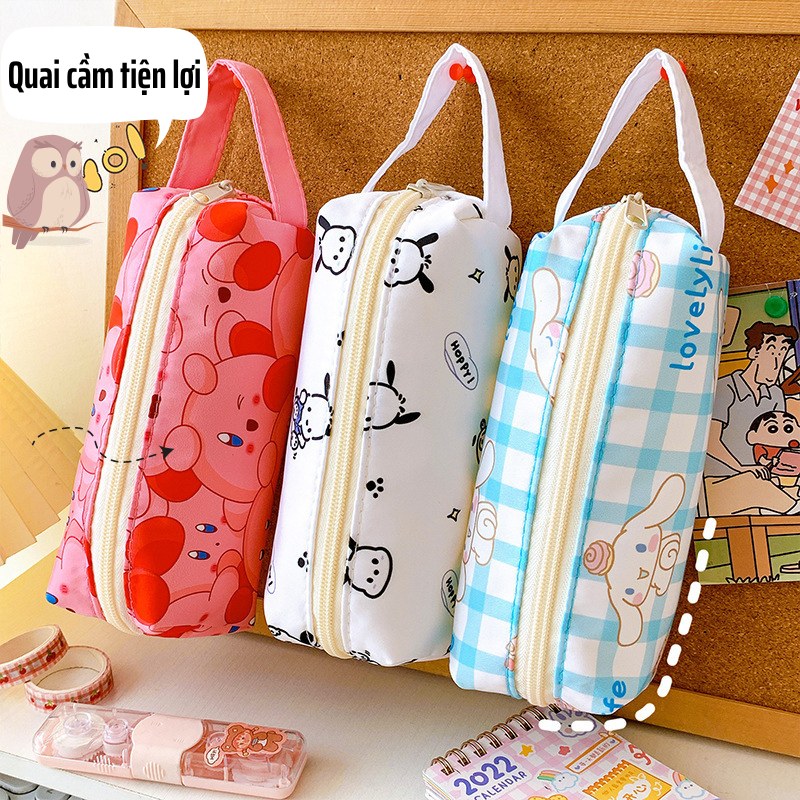 Túi Đựng Bút Vải Bóng Họa Tiết Cinamol Pochacco Hot Trend Hộp Bóp Viết Chống Nước Mĩ Phẩm Văn Phòng Phẩm Peach home Rẻ