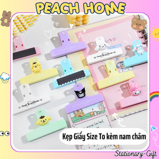 Dụng Cụ Kẹp Giấy Size To Kèm Nam Châm Màu Pastel Giá Rẻ Ghim Cài Hồ Sơ Ghi Chú Note Peach Home