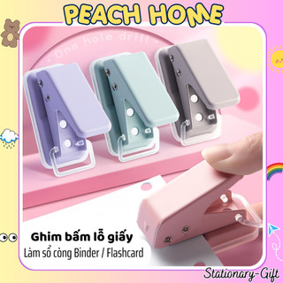 Ghim Bấm Lỗ Giấy 6mm Làm Sổ Còng Binder Flashcard Màu Pastel Xinh Xắn Dụng Cụ Dập Đục Tài Liệu văn phòng phẩm peach home