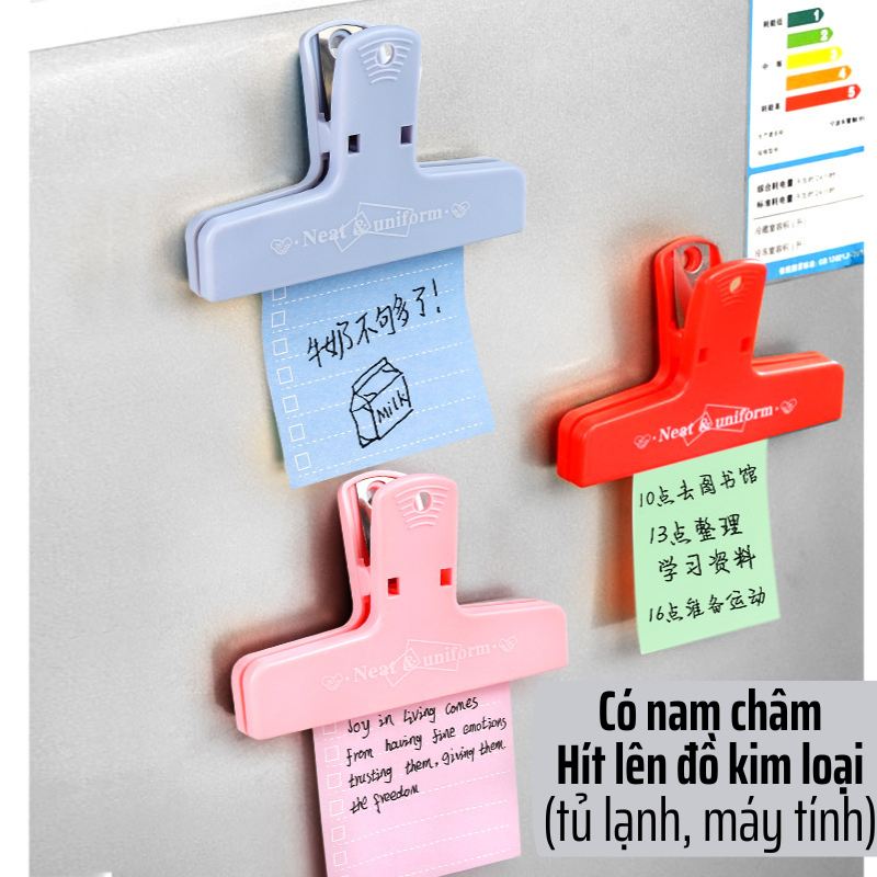 Dụng Cụ Kẹp Giấy Size To Kèm Nam Châm Màu Pastel Xinh Xắn Giá Rẻ Ghim Cài Hồ Sơ Ghi Chú Note Văn Phòng Phẩm Peach Home