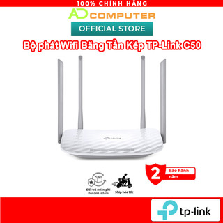 Bộ phát Wifi Băng Tần Kép AC1200 Tplink Archer C50 2.4GHz & 5GHz- Hàng Chính Hãng