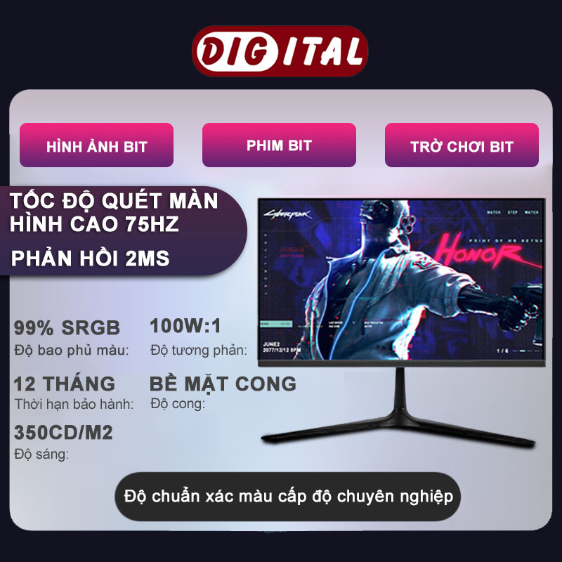 Màn hình máy tính 24 inch 22 game mặt cong game thể thao điện tử màn hình mỏng 75Hz-bảo hành 12 tháng