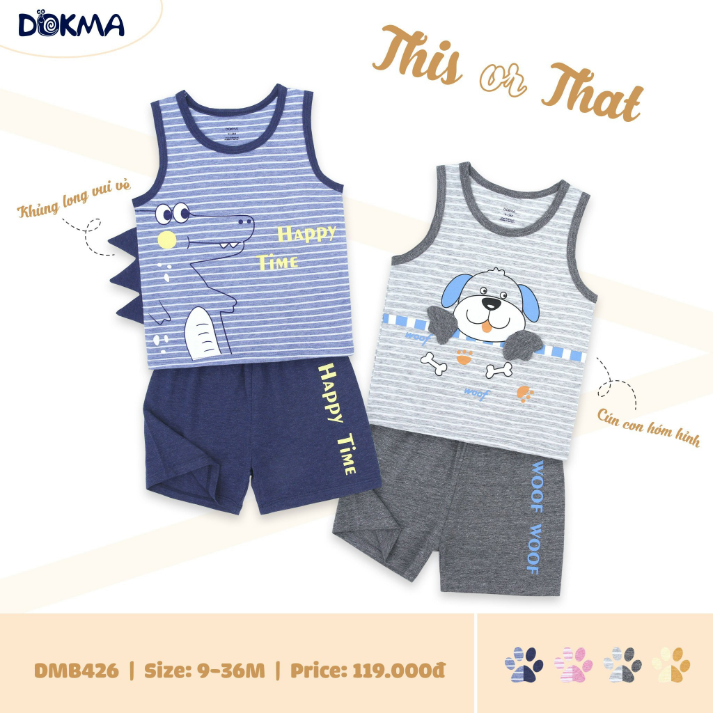 Bộ Sát Nách /Ba Lỗ Cho Bé Trai Vải Đẹp Từ 9-36 Tháng