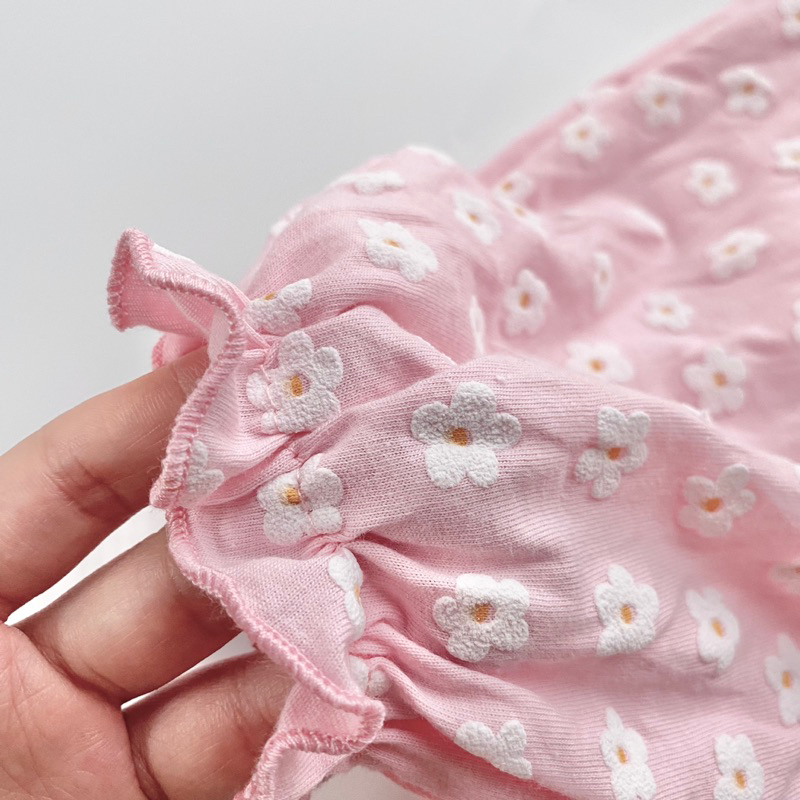 Bộ thu đông dài tay hoa nhí chất liệu cotton hàng Hàn cho bé