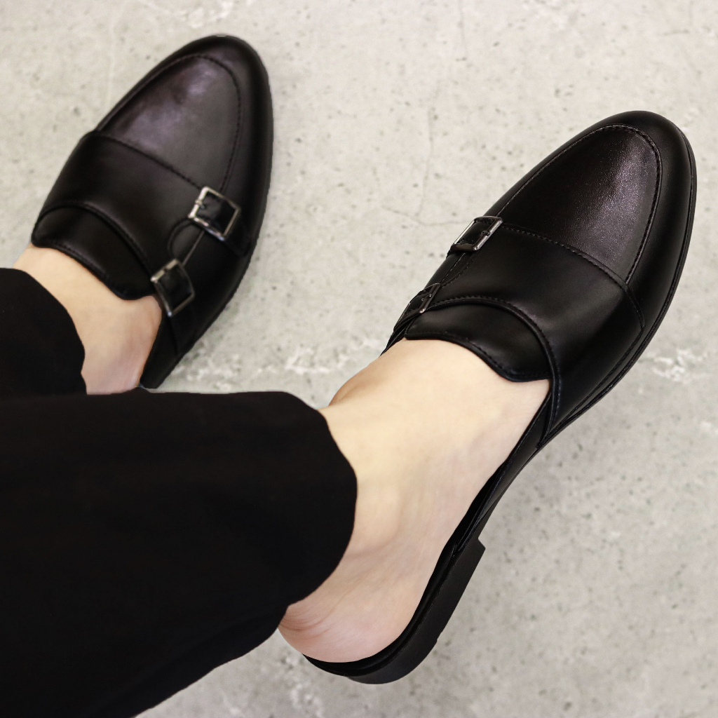 Giày sục nam đẹp, sục MonkStrap có 2 khuy da lì siêu mềm, thời trang mã L218