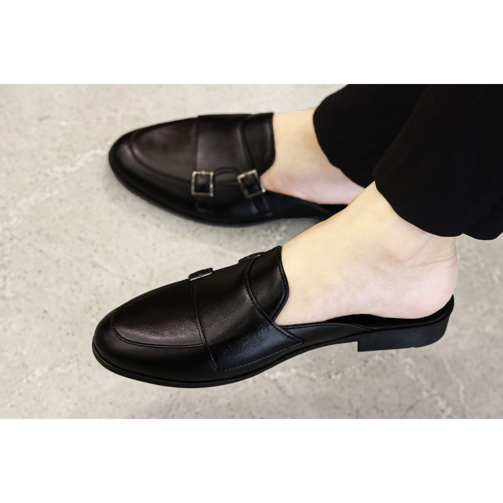 Giày sục nam đẹp, sục MonkStrap có 2 khuy da lì siêu mềm, thời trang mã L218