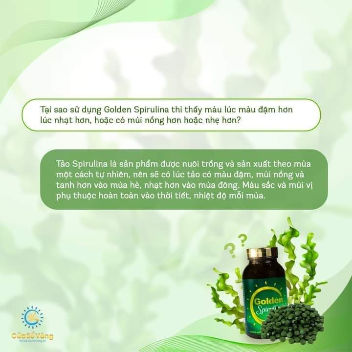 Tảo xoắn Golden Spirulina 1100 viên Cho Ba Mẹ Cửa Sổ Vàng