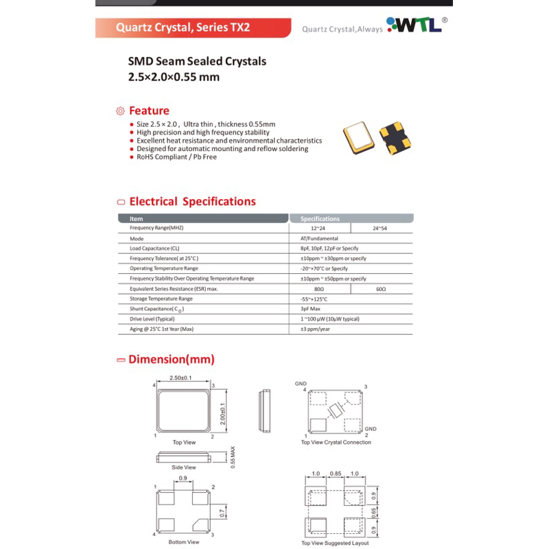 SET 10 THẠCH ANH GIAO ĐỘNG XTAL CRYSTAL  JAPAN