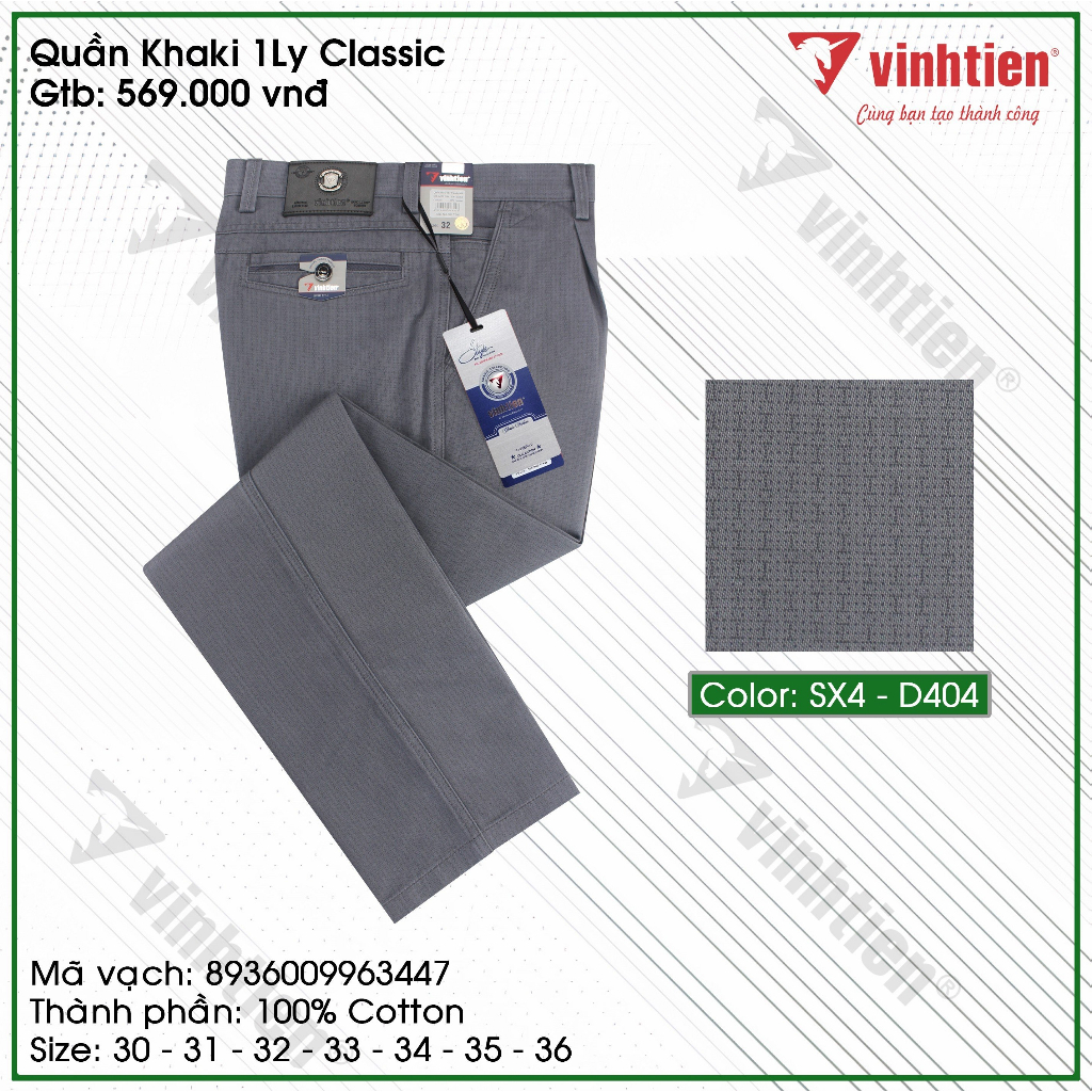 Quần KaKi 1Ly Trung Niên Classic 569 Vĩnh Tiến - Nhiều Màu